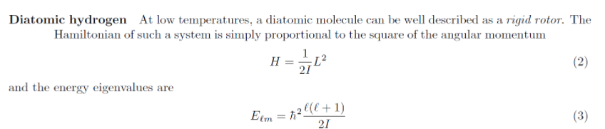 Solved Diatomic hydrogen At low temperatures, a diatomic | Chegg.com