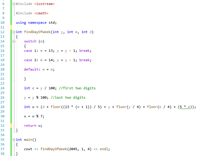 Solved And this is the source code for "Zeller's Algorithm" | Chegg.com