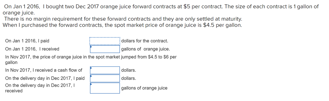 On Jan 1 2016, I bought two Dec 2017 orange juice | Chegg.com