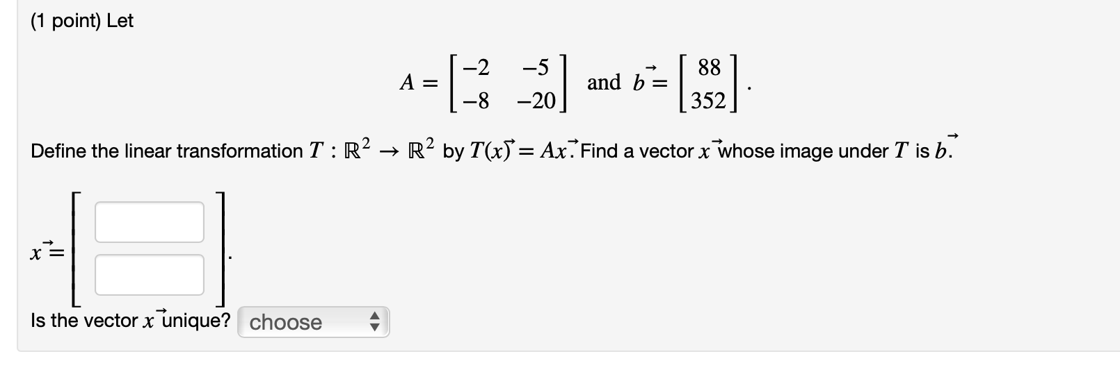 Solved (1 Point) Let A = And B = Define The Linear | Chegg.com