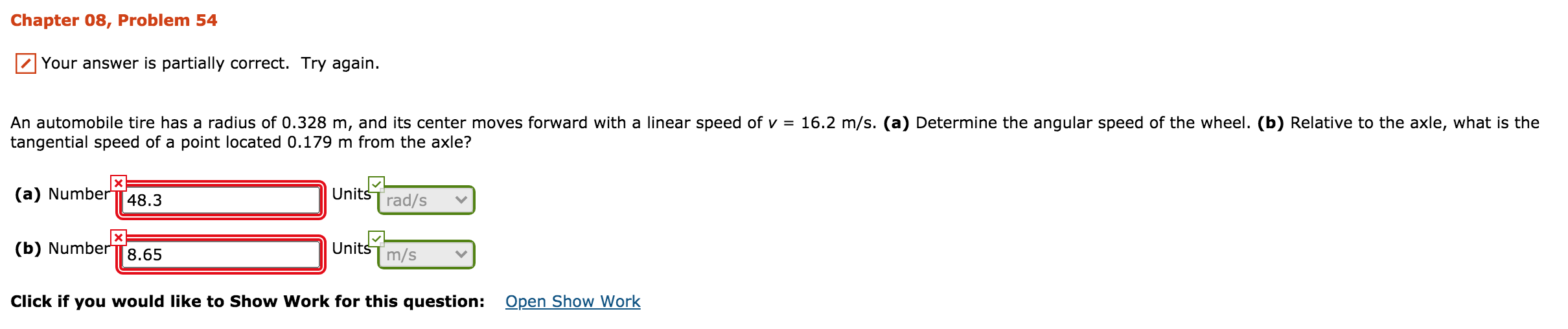 Solved Chapter 08, Problem 54 Your answer is partially | Chegg.com