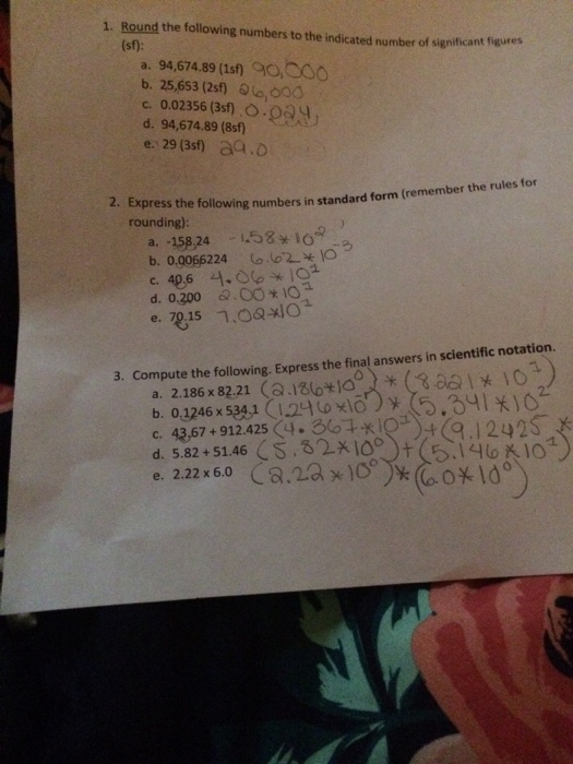 Solved Round The Following Numbers To The Indicated Number Chegg