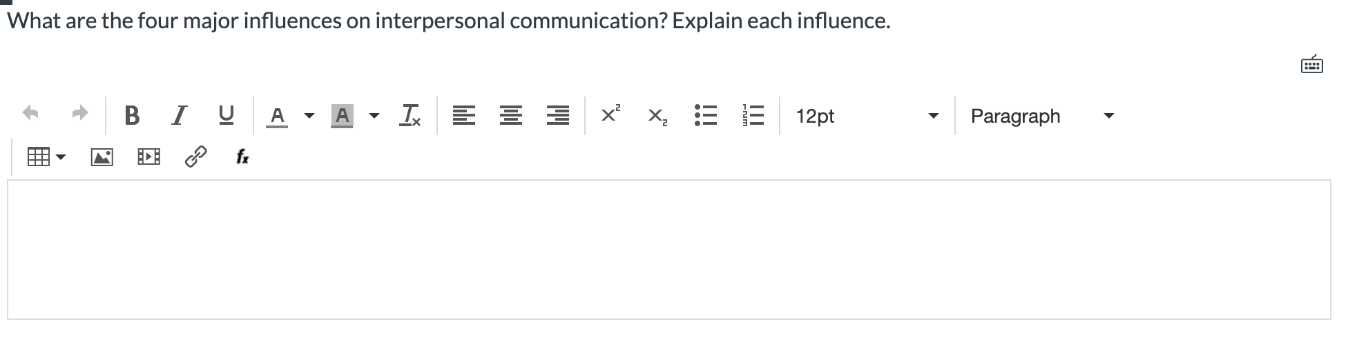 Solved What are the four major influences on interpersonal | Chegg.com