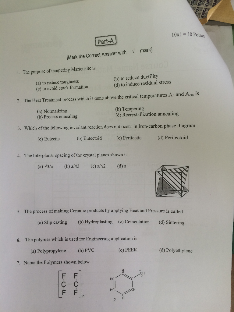 Solved 2. The Heat Treatment Process Which Is Done Above The | Chegg.com