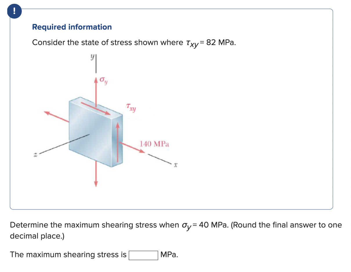 Solved Required information Consider the state of stress | Chegg.com