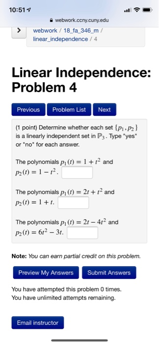 Solved 10:514 a webwork.ccny.cuny.edu webwork/18 fa 346 m / | Chegg.com