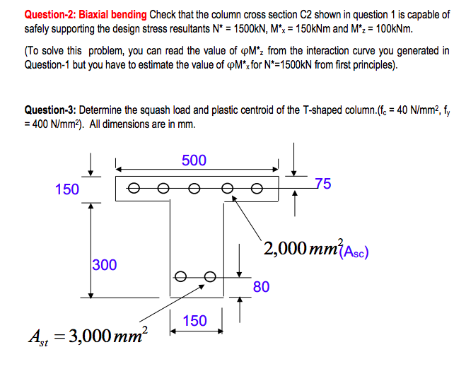 Question-2: Biaxial bending Check that the column | Chegg.com