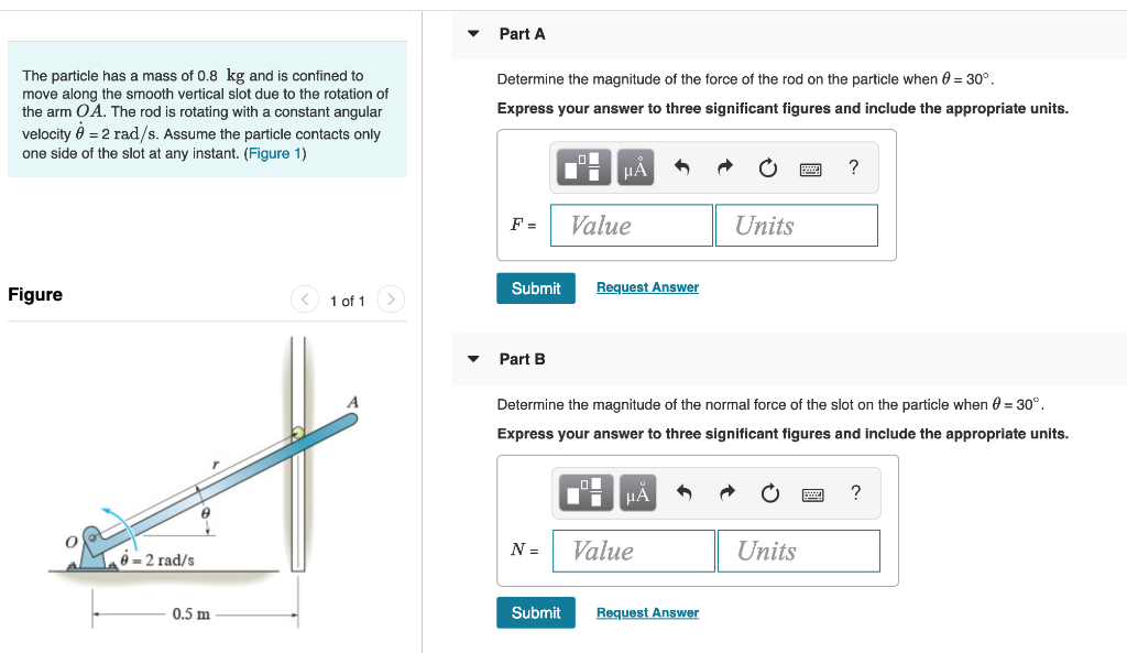 Solved Determine the magnitude of the force of the rod on | Chegg.com