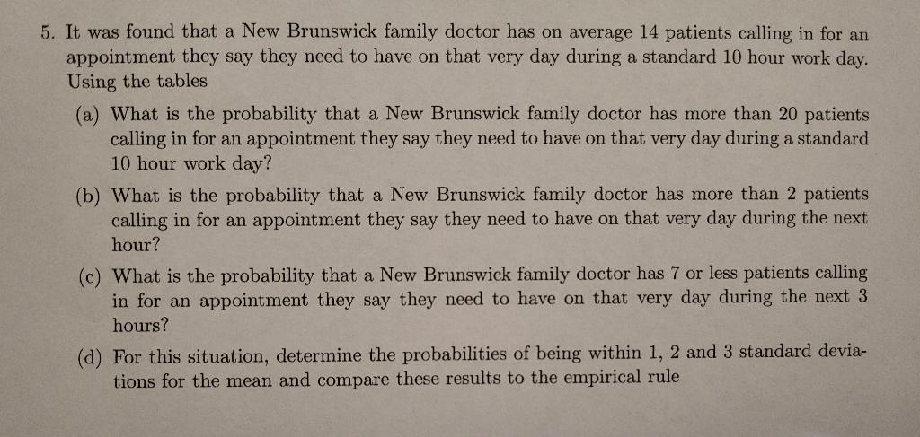 Solved 5 It Was Found That A New Brunswick Family Doctor Chegg Com   PhprS8vgd