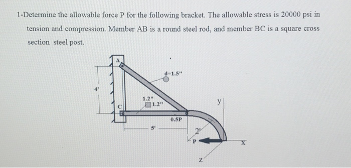 Solved 1-Determine the allowable force P for the following | Chegg.com