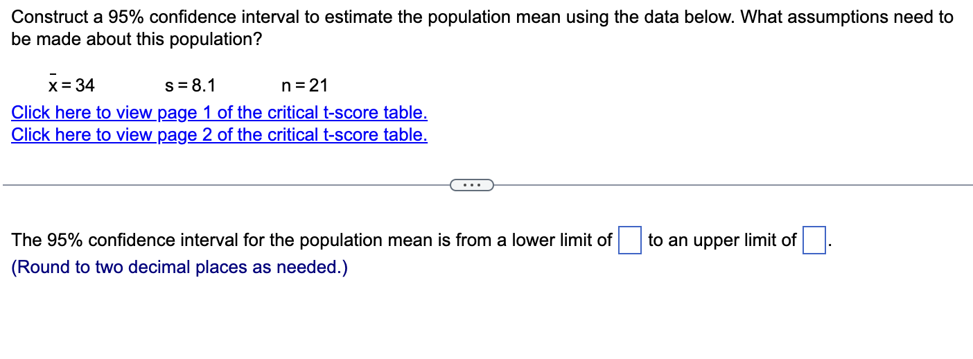 Solved Construct a 90% confidence interval to estimate d-bar