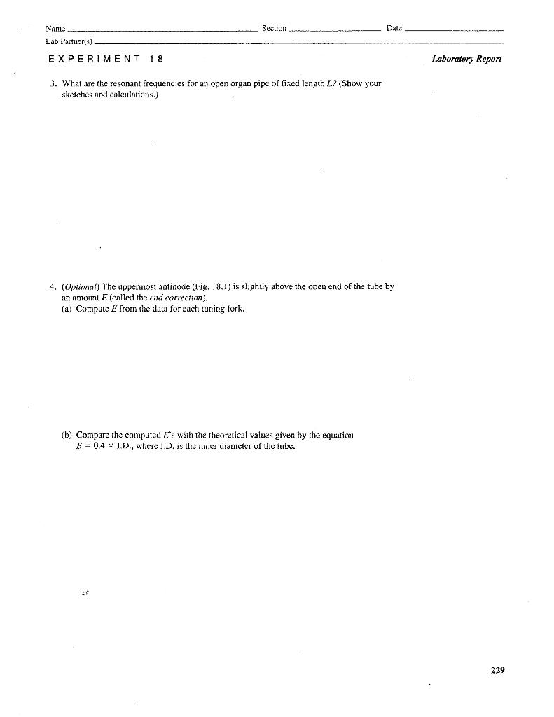 Solved Section Date Name Lab Partners) EXPERIMENT 1 8 Air | Chegg.com