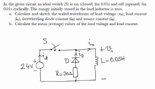 Solved In the given circuit an ideal switch (S) is on | Chegg.com