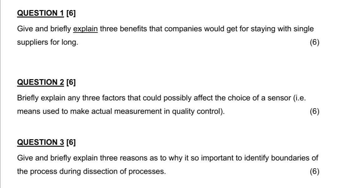 Solved QUESTION 1 [6] Give and briefly explain three | Chegg.com