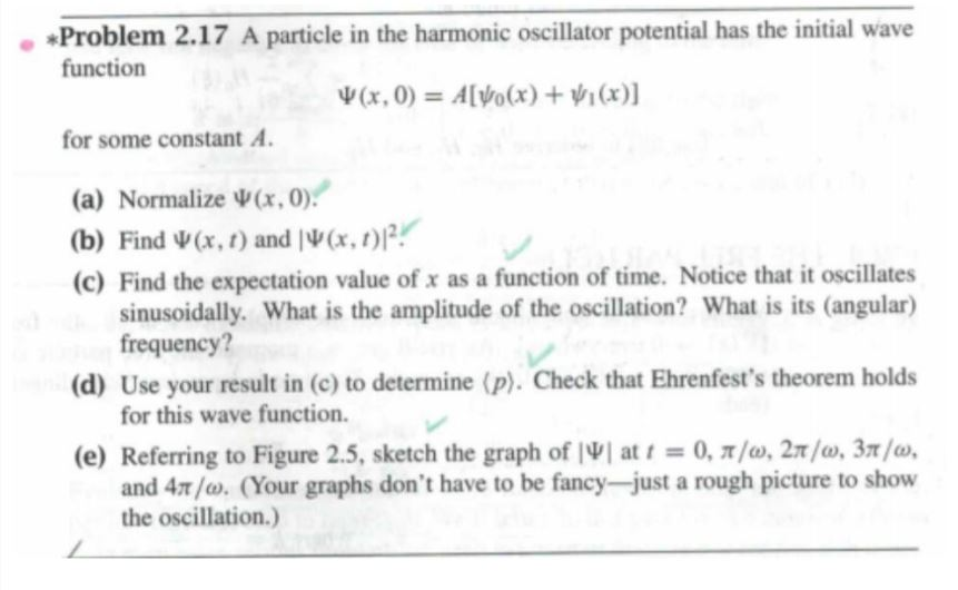 Solved *Problem 2.17 A particle in the harmonic oscillator | Chegg.com