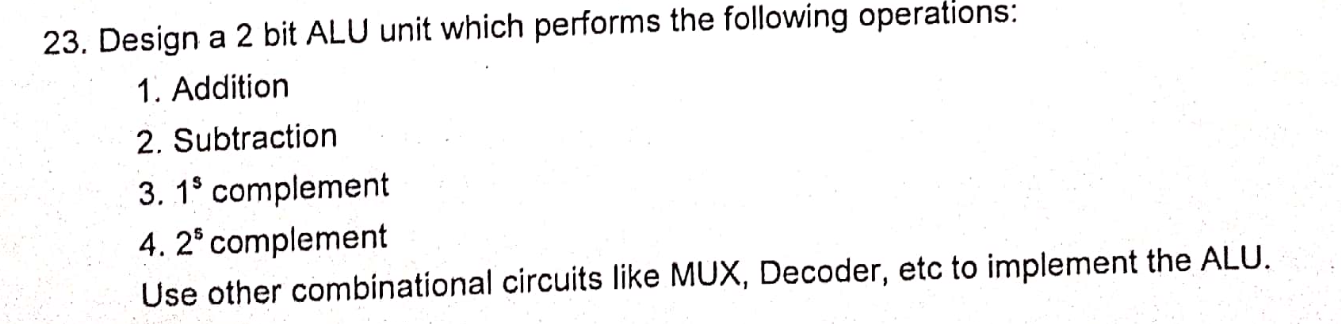 Circuit Diagram Of 2 Bit Alu