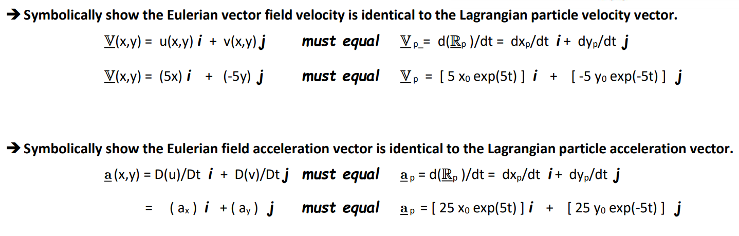 Solved The Eulerian Velocity Field For A 2 D Sssf Is V X Chegg Com