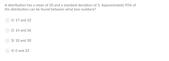 Solved A distribution has a mean of 20 and a standard | Chegg.com