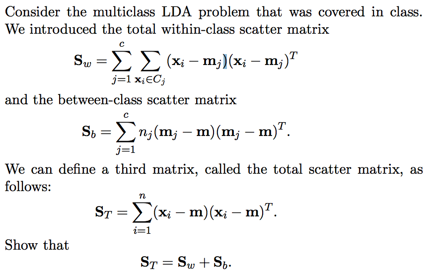 Consider the multiclass LDA problem that was covered | Chegg.com