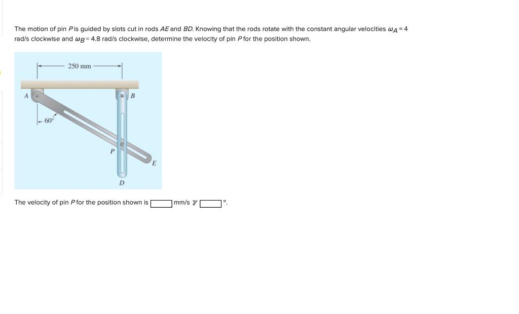 Solved The Motion Of Pin P Is Guided By Slots Cut In Rods AE | Chegg.com