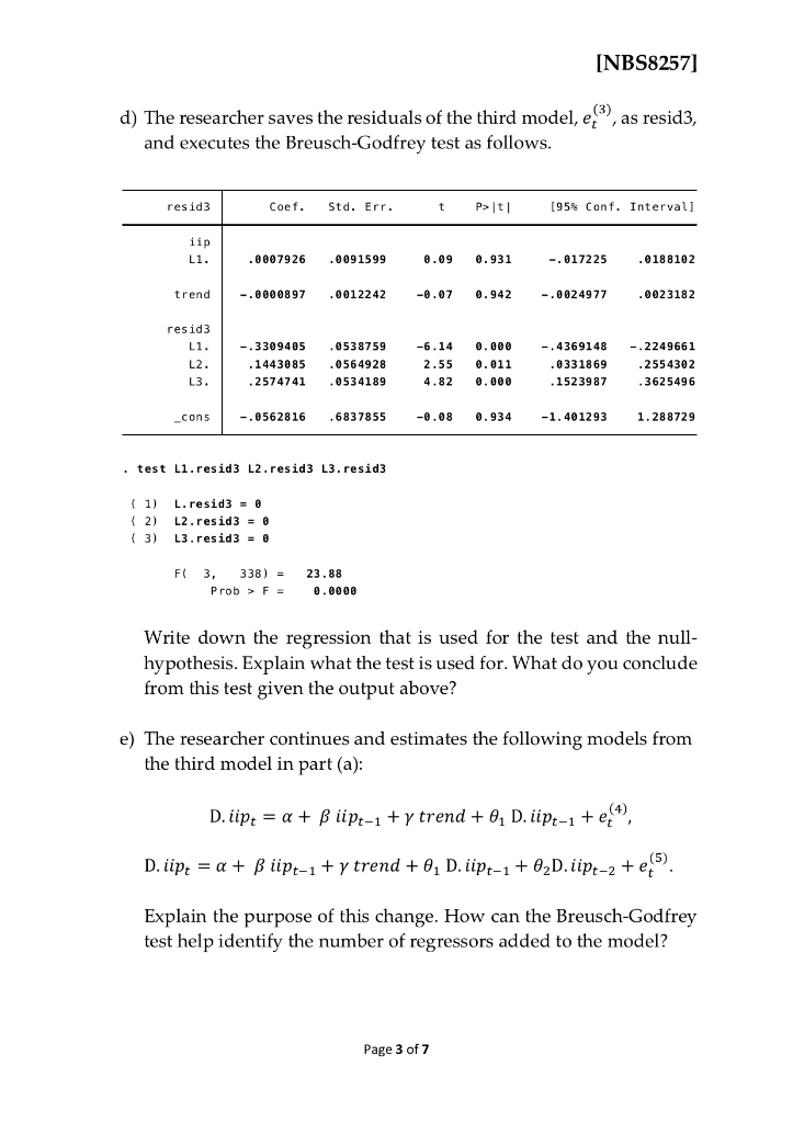 INBS8257] Question 1 The time plot below shows | Chegg.com