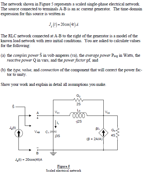 Solved The network shown in Figure 5 represents a scaled | Chegg.com