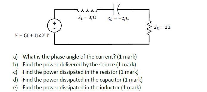 Solved a) What is the phase angle of the current? (1 | Chegg.com