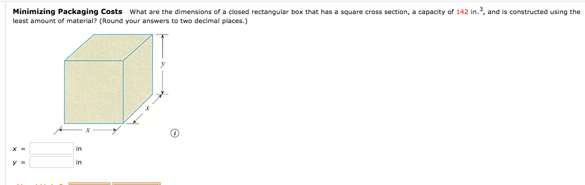Solved Minimizing Packaging Costs What are the dimensions of | Chegg.com