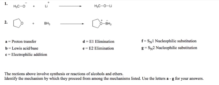 Solved 1. H C O Li 2. BH a Proton transfer b Lewis Chegg