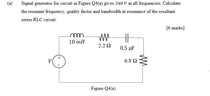 Solved Signal generator for circuit in Figure Q4(a) gives | Chegg.com