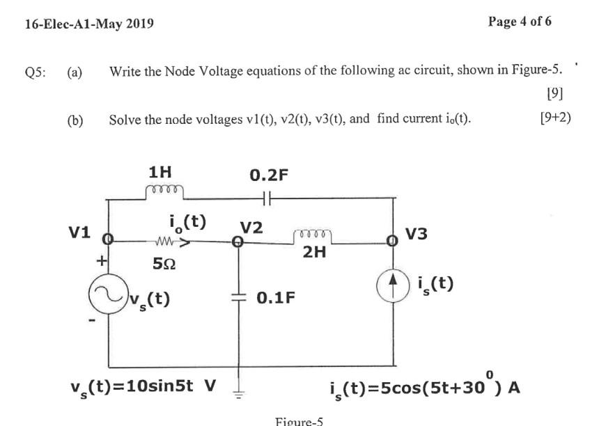 Solved Q5: In Figure-5, solve the voltage across the | Chegg.com