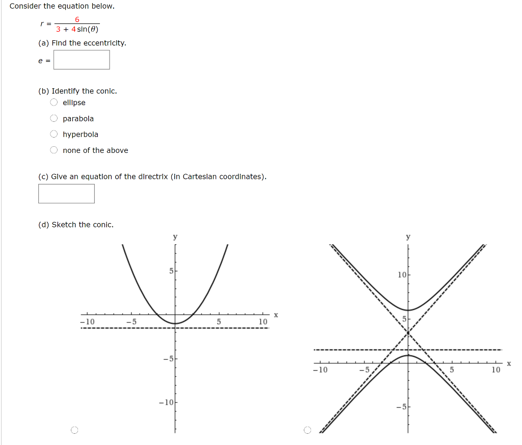 Solved Consider The Equation Below 6 3 4 Sin E A Fi Chegg Com