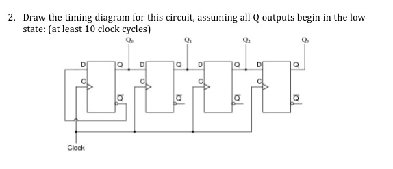 Solved 2. Draw the timing diagram for this circuit, assuming | Chegg.com