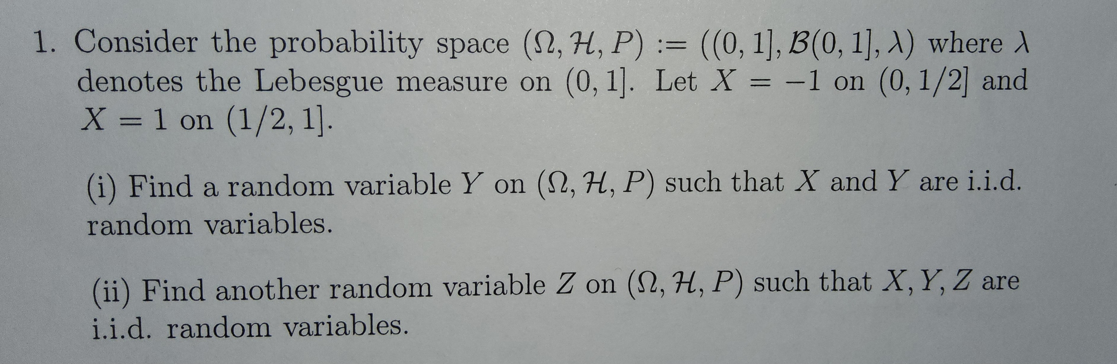 Solved Consider the probability space | Chegg.com