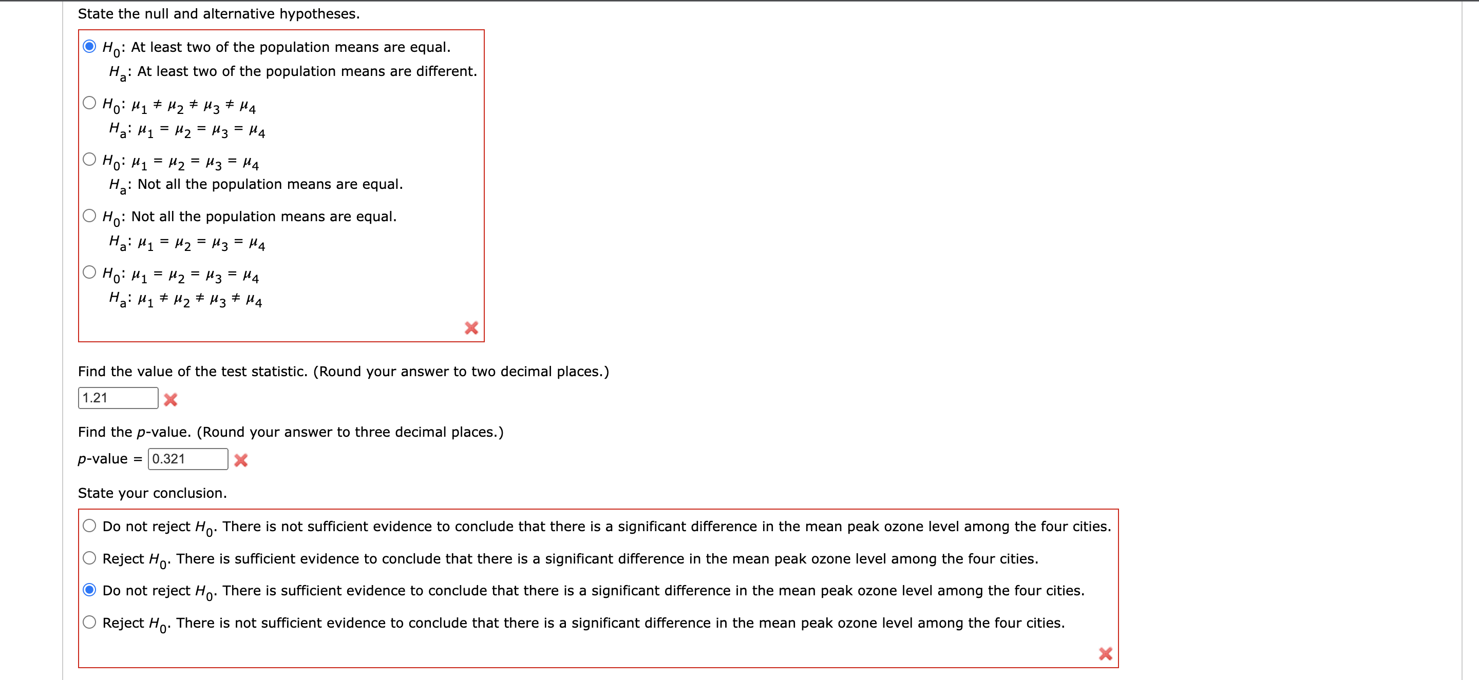 Solved Use α=0.05 to test for any significant difference in | Chegg.com