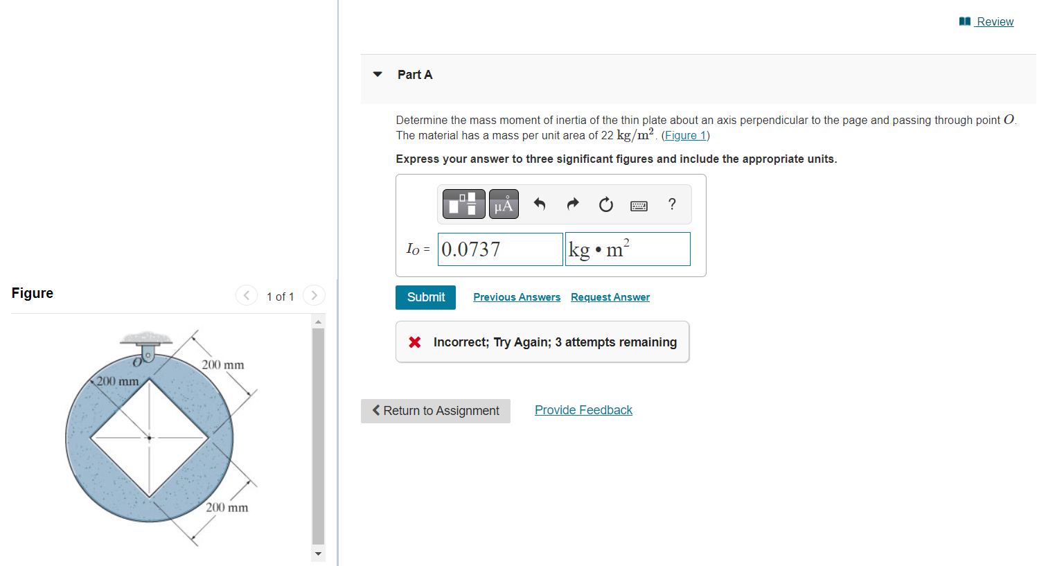 Solved Determine the mass moment of inertia of the thin | Chegg.com