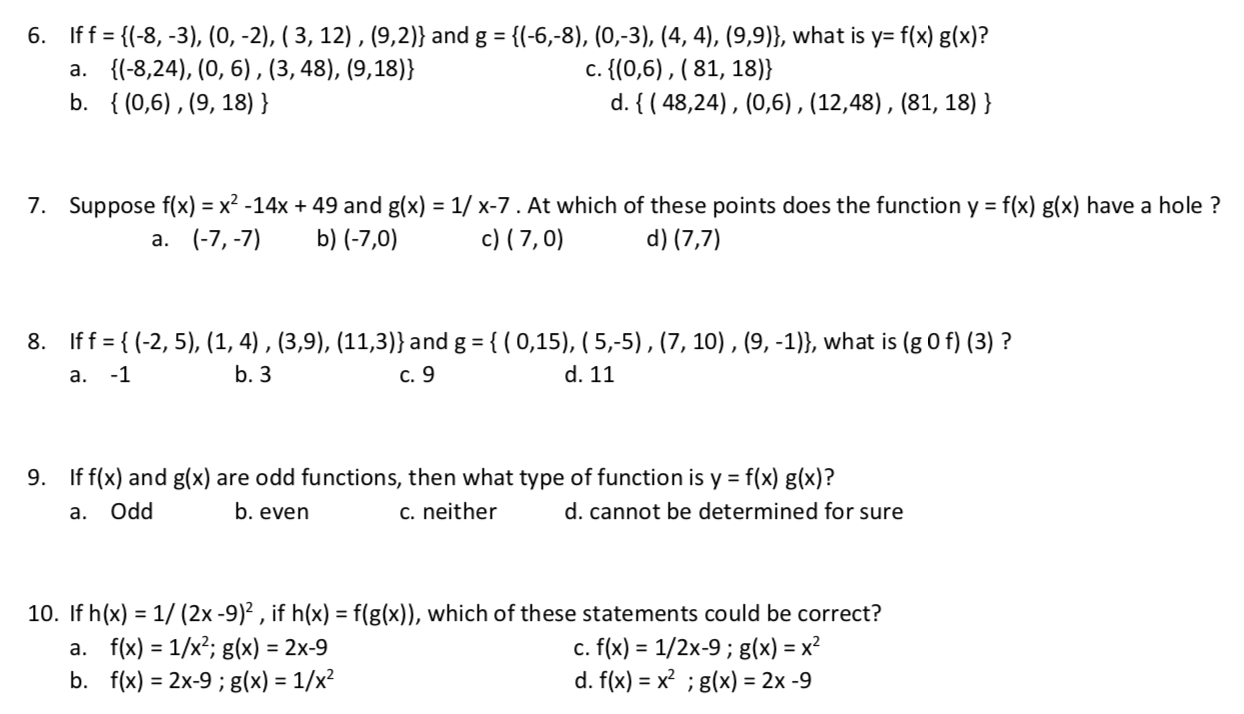 Solved 6 If F 8 3 0 2 3 12 9 2 And G Chegg