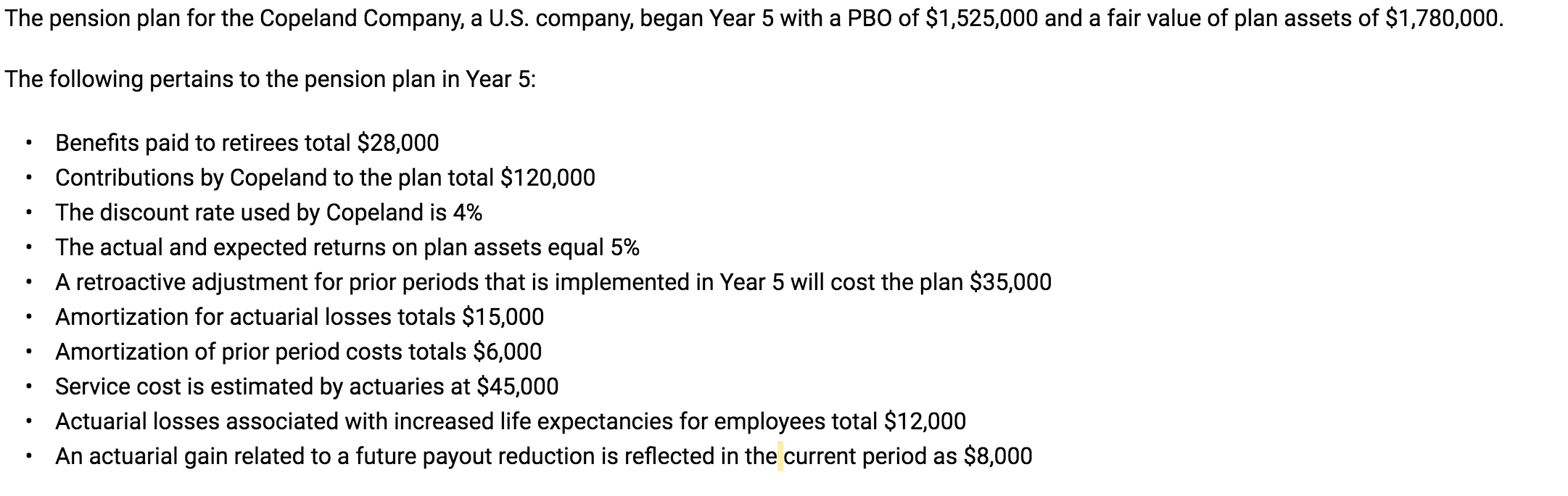 The pension plan for the Copeland Company, a U.S. | Chegg.com