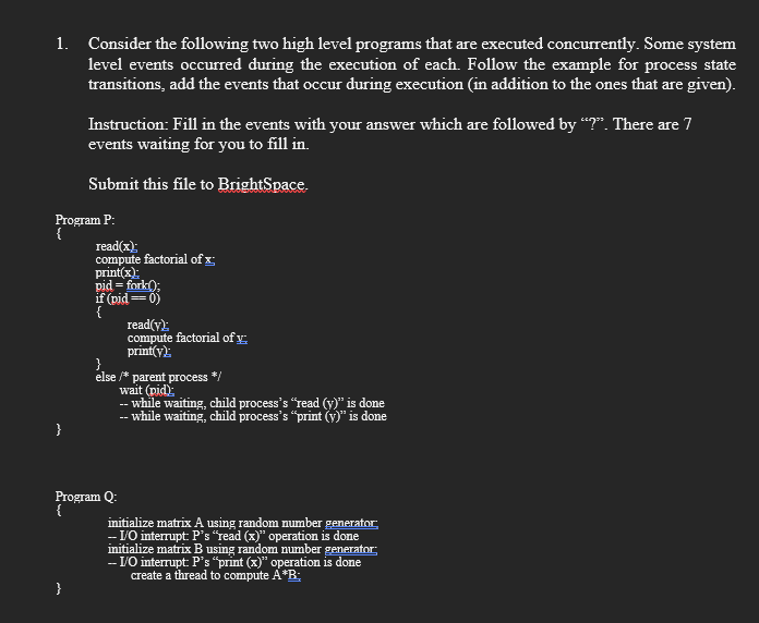 Solved Consider the following two high level programs that | Chegg.com