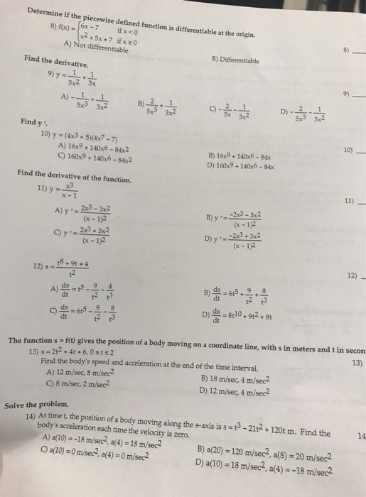 Solved Determine if the piecewise defined function is | Chegg.com