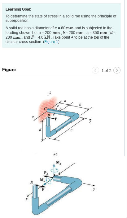 Solved Learning Goal: To determine the state of stress in a | Chegg.com