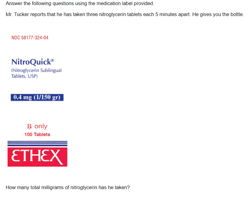 Solved Answer the following questions using the medication | Chegg.com