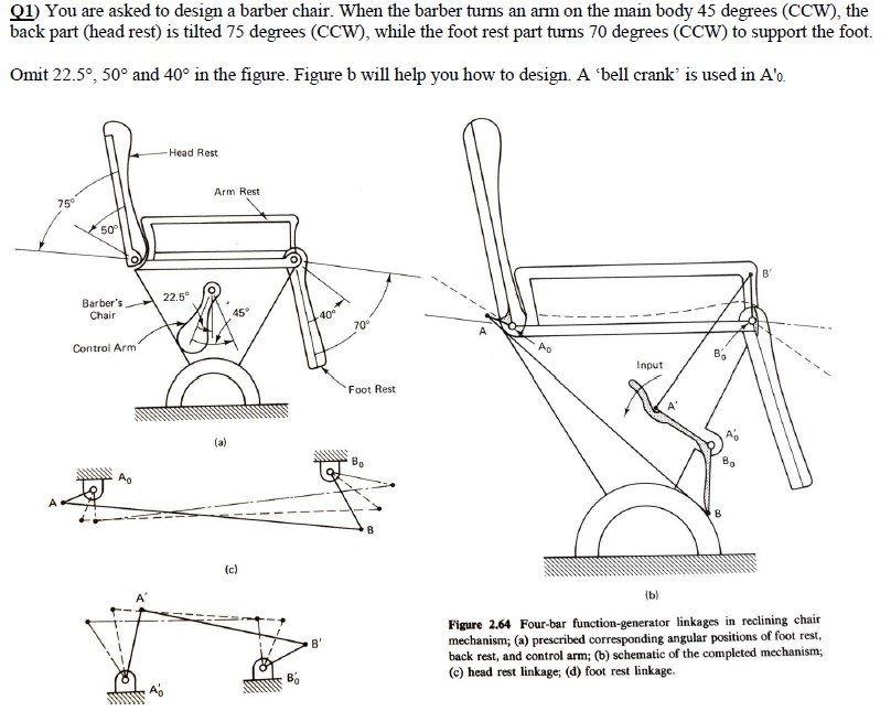 Resting Part Design Solved Q1) You are asked to design a barber chair. When the | Chegg.com