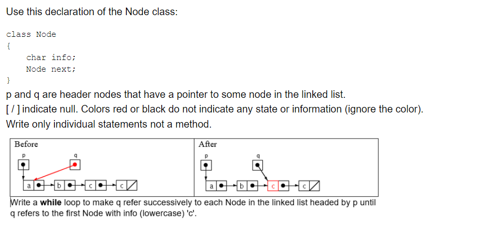 Solved Use this declaration of the Node class: class Node { | Chegg.com