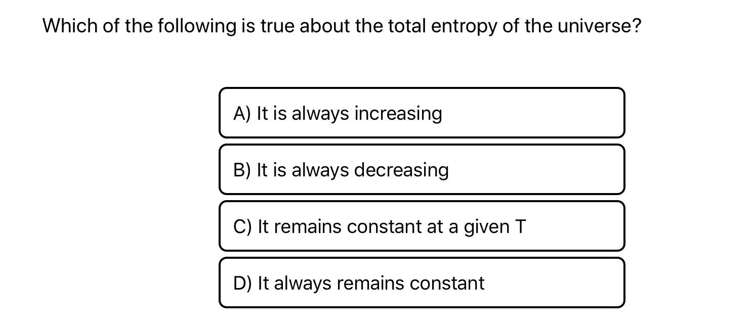 which of the following statements about entropy is true