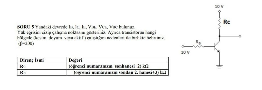 Solved QUESTION 5 Find IB, IC, IE, VBE, VCE, VBC in the | Chegg.com