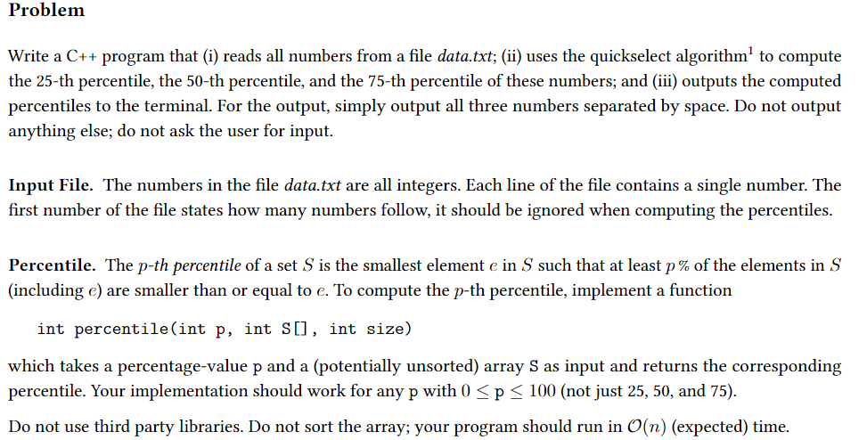 Solved Problem Write a C++ program that (i) reads all | Chegg.com