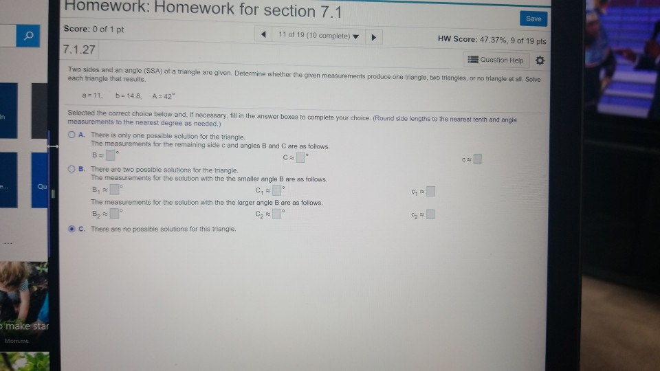 Solved Homework: Homework for section 7.1 Save 411 of 19 (10 | Chegg.com