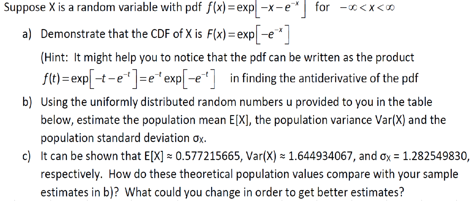 Solved -X Suppose X is a random variable with pdf | Chegg.com
