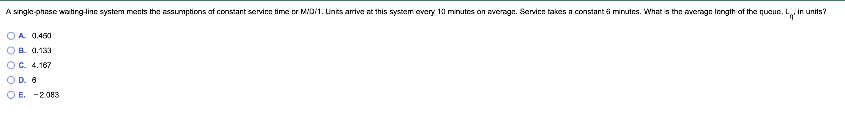 Solved A Single-phase Waiting-line System Meets The | Chegg.com